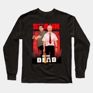 Shaun and Ed ready to kill zombies Long Sleeve T-Shirt